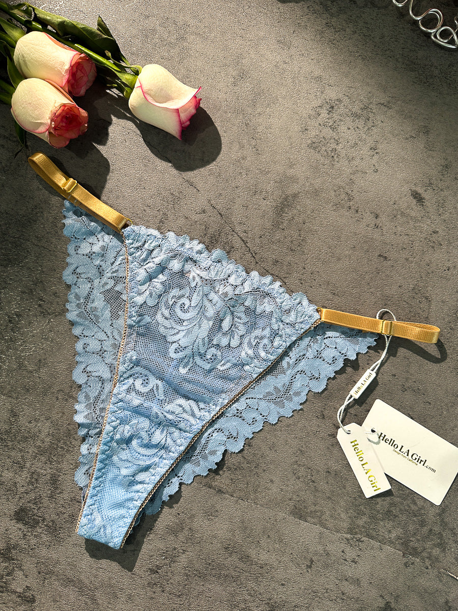 Azure Soft Lace Thong