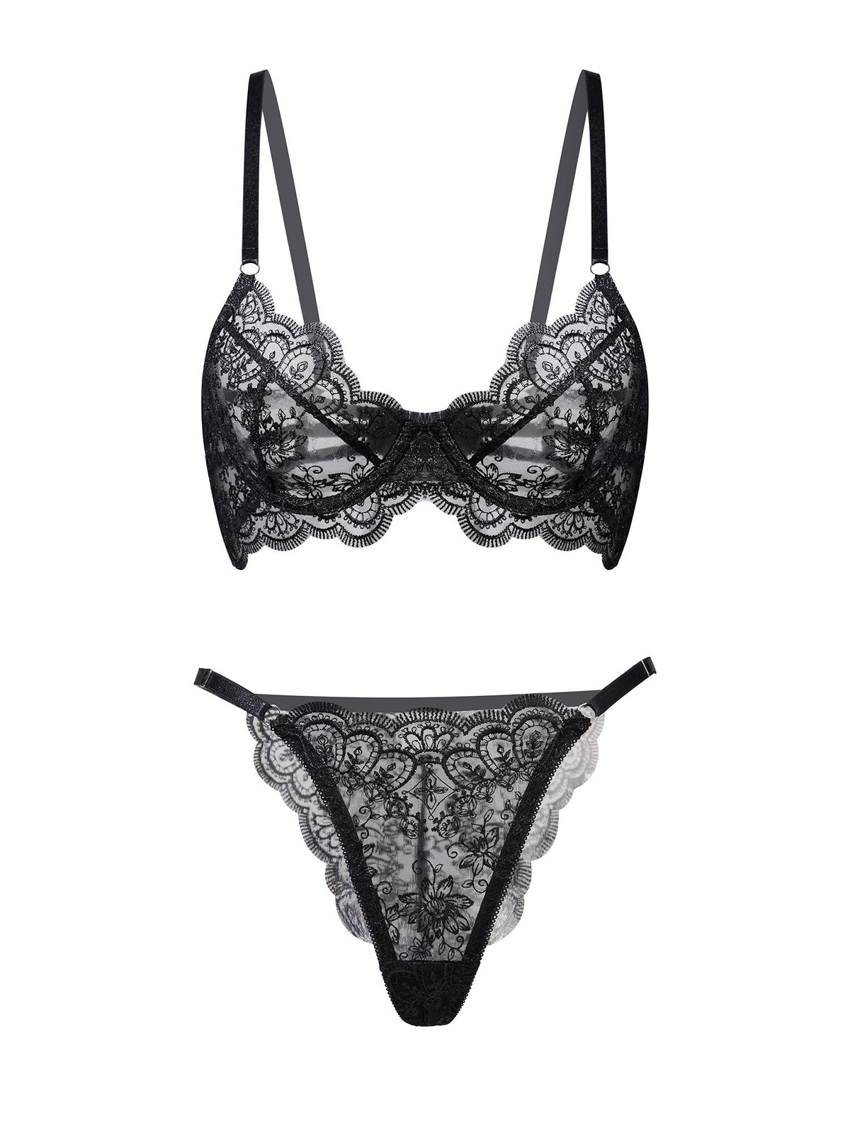 Noir Lace Lingerie Set